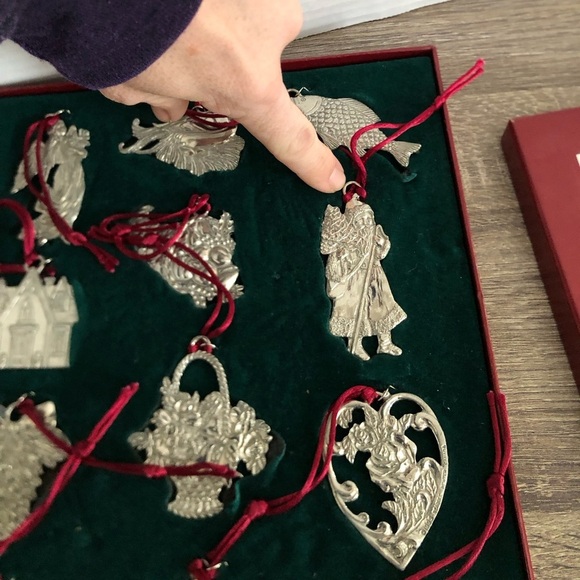 Vtg Seagull Pewter Ornament Set in Box - Picture 16 of 16